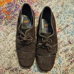 Aerosoles Leather Upper Woven Oxford Brown Dress Shoes Size 7